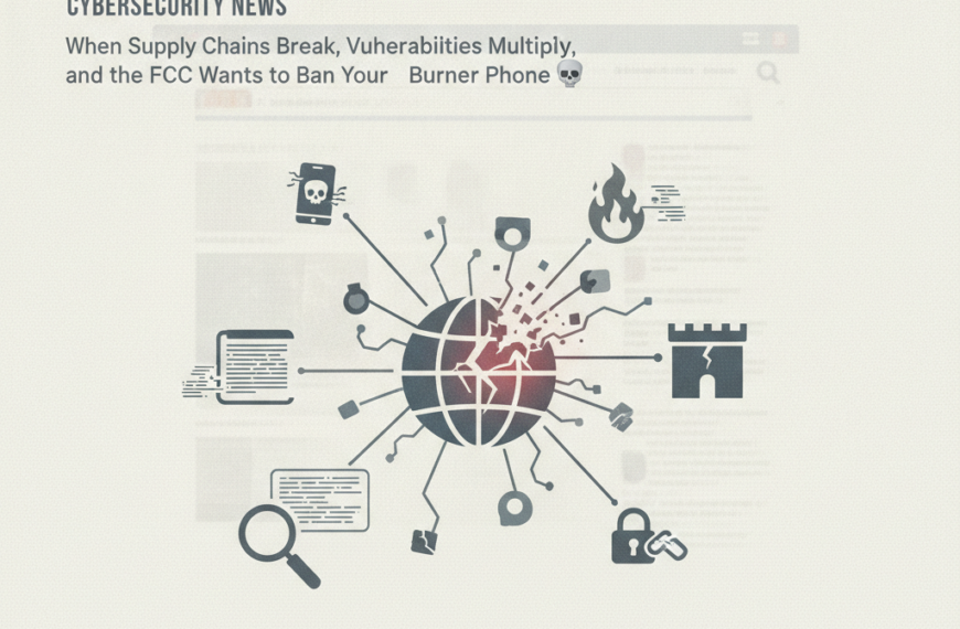 The Weekly Briefing: When Supply Chains Break, Vulnerabilities Multiply, and the FCC Wants to Ban Your Burner Phone 📱💀